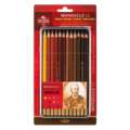 KOH-I-NOOR MONDELUZ Aquarellstift Sets, 12 Stifte, Brauntöne