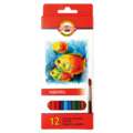 KOH-I-NOOR Aquarell Schul-Farbstifte „Fisch“, 12 Stifte, Set