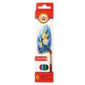 KOH-I-NOOR Aquarell Schul-Farbstifte „Fisch“, 6 Stifte, Set