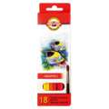 KOH-I-NOOR Aquarell Schul-Farbstifte „Fisch“, 18 Stifte, Set