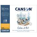 CANSON® Coton d’Art Aquarellblock Feinkorn, einseitig geleimt, 23 cm x 31 cm, Block (1-seitig geleimt), fein