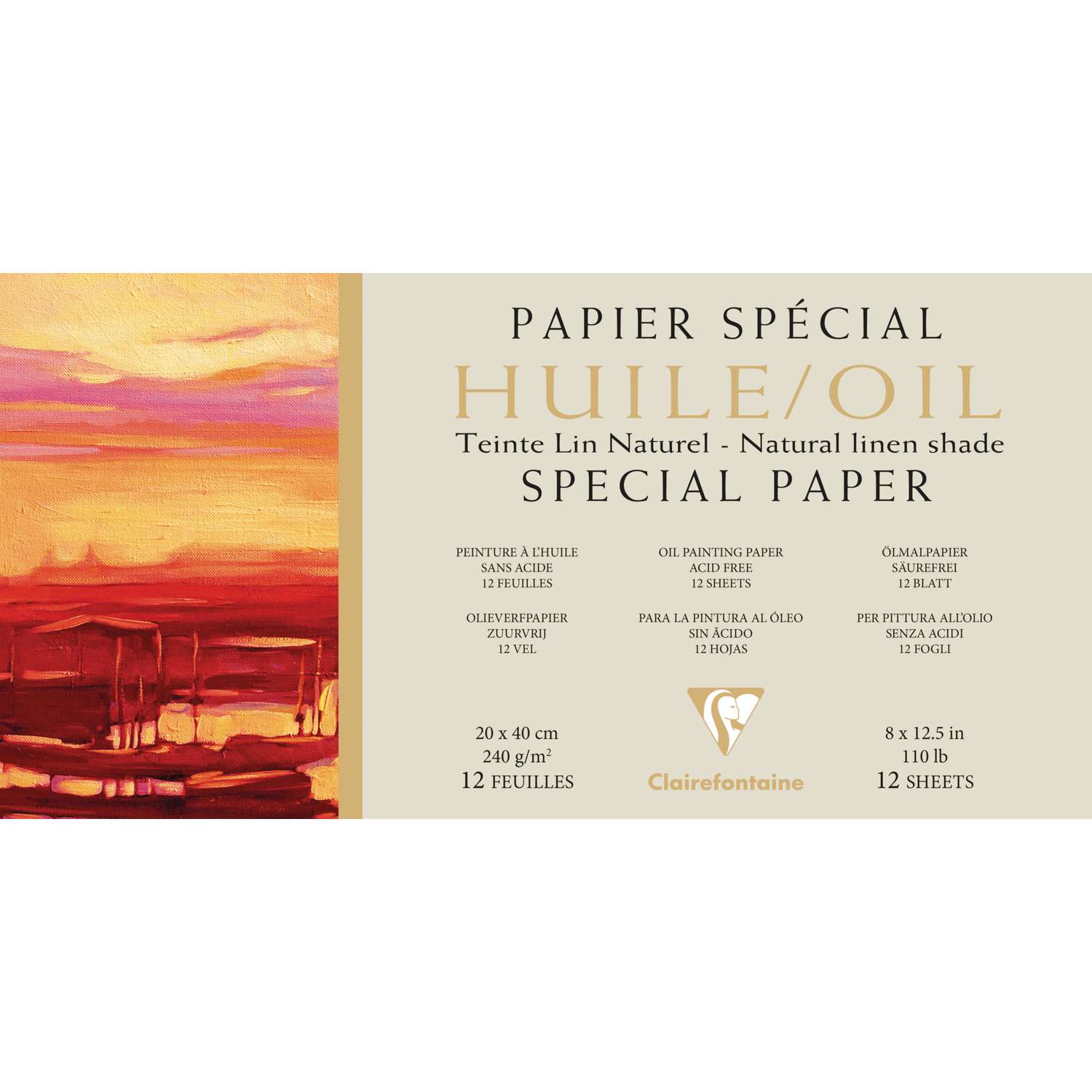 Clairefontaine Spezial Papier Ölmalpapier 30 x 40 cm  240 g/m²  Künstlerpapier
