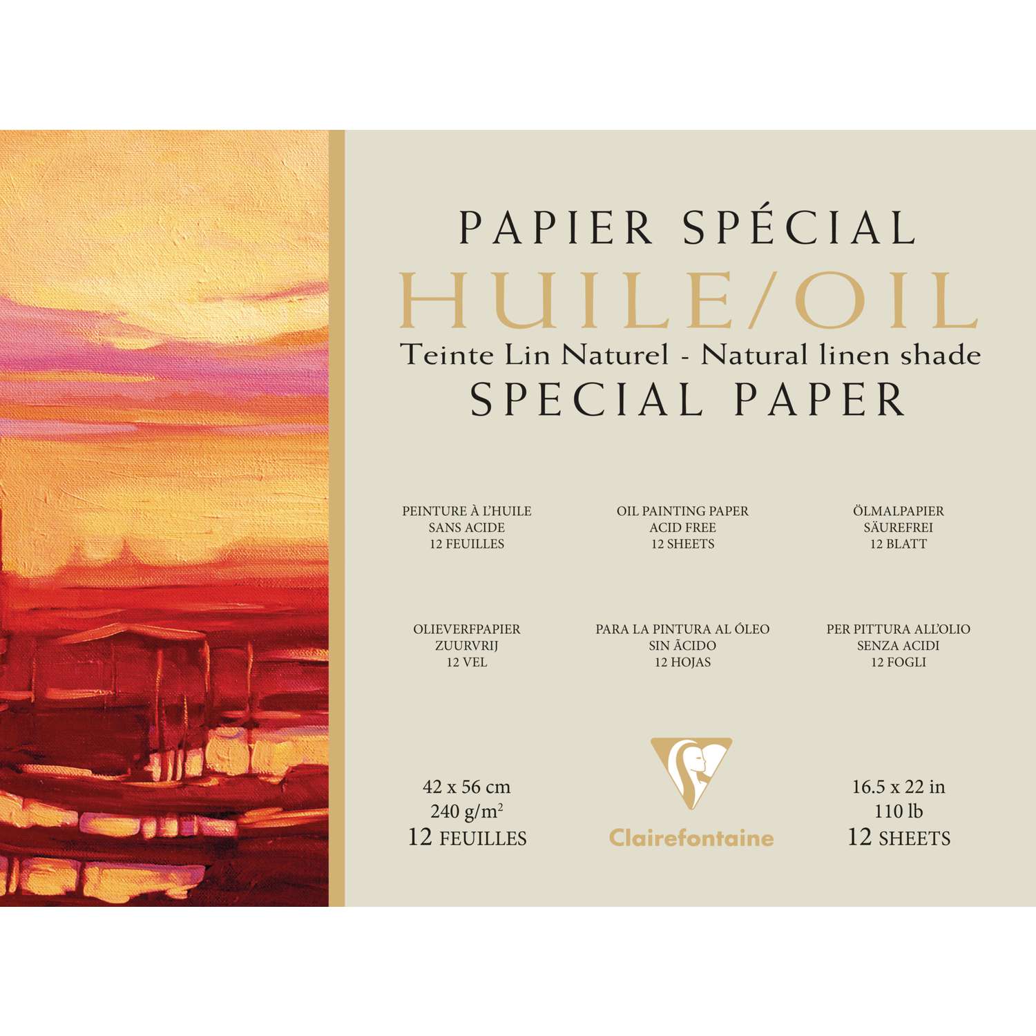 Clairefontaine Spezial Papier Ölmalpapier 30 x 40 cm  240 g/m²  Künstlerpapier