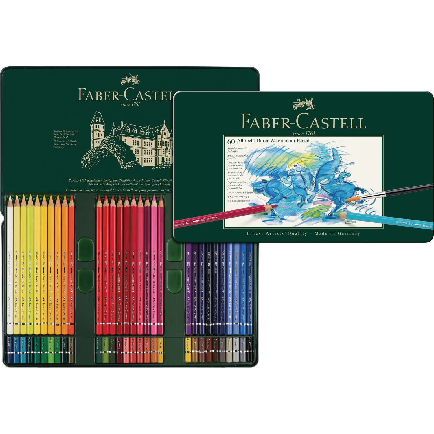 Faber-Castell Albrecht Dürer Aquarellstifte – Set Mit 120 Stiften & A4 Block | Lichtecht & Wasserlöslich