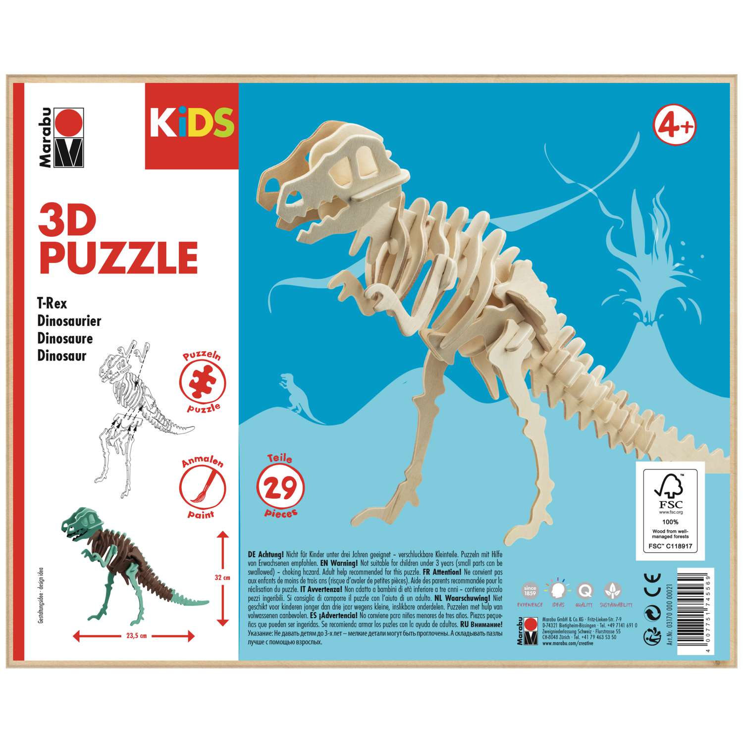 Puzzle 3D De Madera Marabu – Casa De Playa De 27 Piezas, 19 X 14 Cm, Para Niños Desde 5 Años
