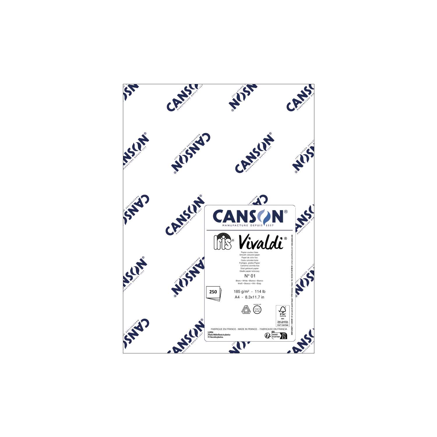 Canson Iris Vivaldi Farbpapier A4, 240 G/m², 25 Blatt In 5 Farben – Ideal Für Kunst, Druck, Basteln