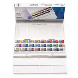 WINSOR & NEWTON Cotman™ Studio Aquarellfarben-Set, 24 ganze Näpfchen