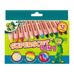 JOLLY Supersoft 3 in 1 Buntstifte, 12 Stück