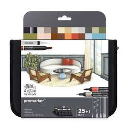 WINSOR & NEWTON™ „Interior“ Promarker Wallet Set, 25-teilig