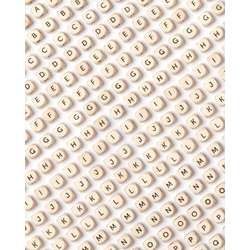 folia® Buchstabenperlen aus Holz, natur