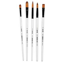 DARWI® FOR YOU Pinselset, 5 Acrylpinsel mit synthetischen Borsten (Mittel II)