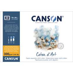 CANSON® Coton d’Art Aquarellblock Feinkorn, rundum geleimt