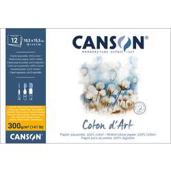 CANSON® Coton d’Art Aquarellblock Feinkorn, einseitig geleimt