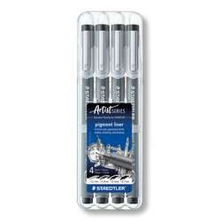 STAEDTLER® Pigment Liner 308, 4er-Etui Fineliner