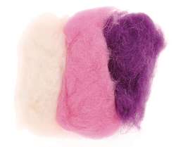 GLOREX Schafwolle Mischpackungen, 3 x 10 g, Rosa-Lila-Mix