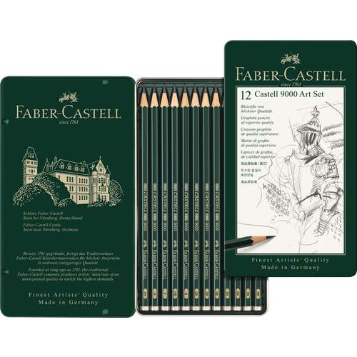 FABER-CASTELL CASTELL 9000 Bleistifte im Metall-Etui 