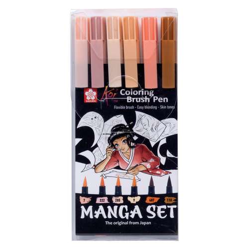 SAKURA® Koi Coloring Brush Pen MANGA-Set 