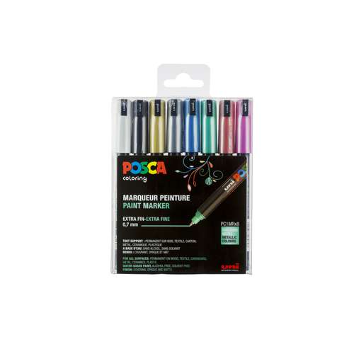 UNI POSCA Marker-Set PC-1MR Metallic-Farben 