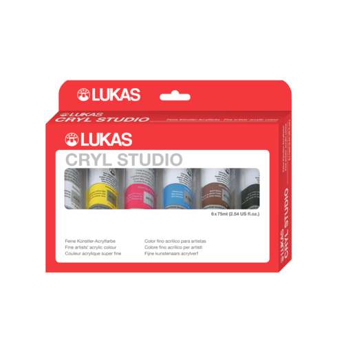 LUKAS CRYL STUDIO Feine Künstler-Acrylfarbe Primärfarben-Set 