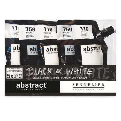 SENNELIER abstract® "Black & White"-Set, 5 x 120 ml 