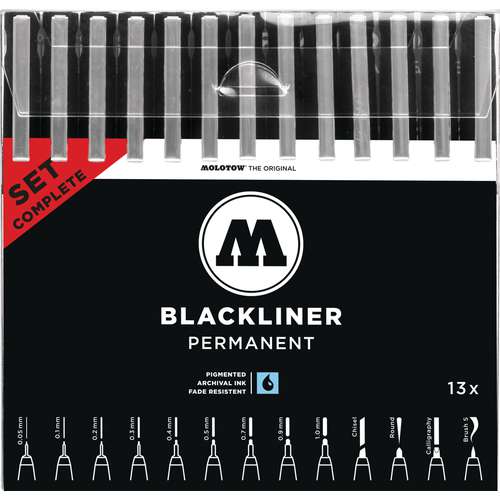 MOLOTOW™ BLACKLINER PERMANENT Complete Set 11 + 2 