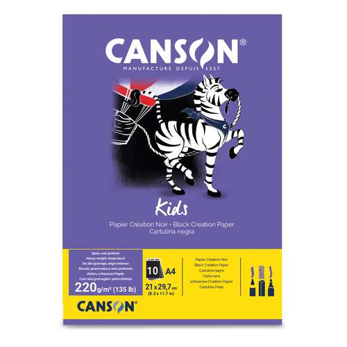 CANSON® Kids Kreativblock, schwarzes Papier 