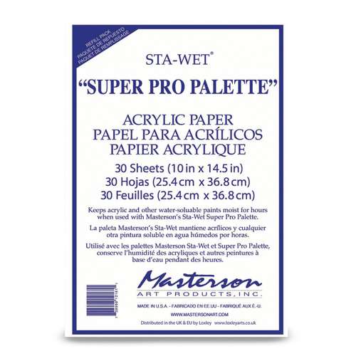 Masterson® Sta-Wet® Acrylpapier für Super Pro Palette™ – 30 Blatt 