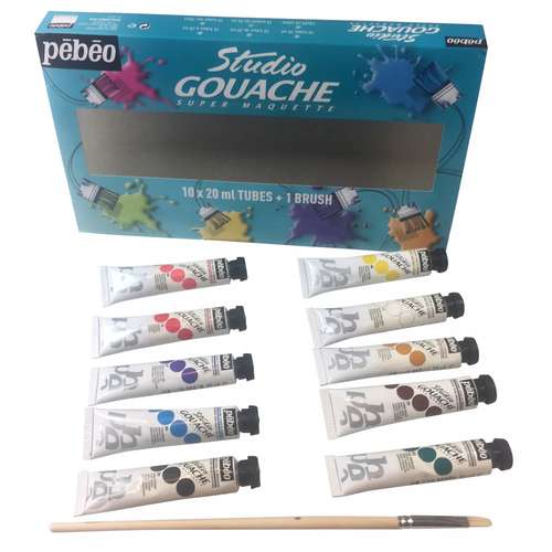 pébéo Studio Gouache Starter-Set, 10 x 20 ml	 