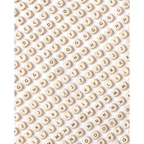 folia® Buchstabenperlen aus Holz, natur 