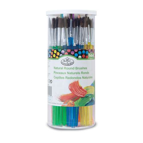 Royal & Langnickel Naturhaar Schulmalpinsel rund, 144er-Set 